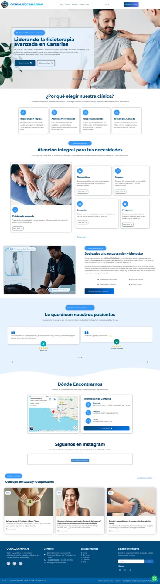 Full page of the OGI Salud Canarias website